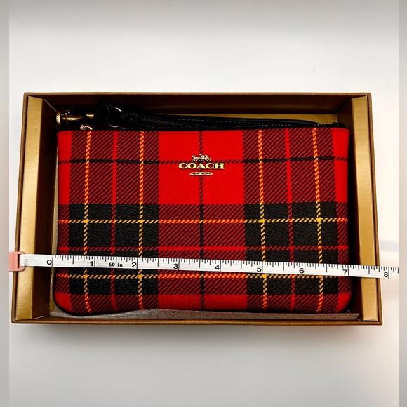 COACH | NWT in Box Large Red Plaid Wristlet - Picture 6 of 9